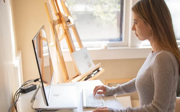 Picture of person using a computer