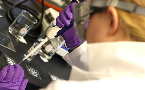 Student working in lab