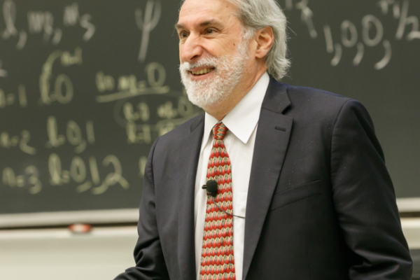 Daniel Nocera speaking during the 2016 Evans Lecture